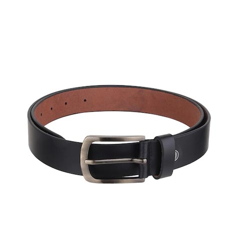 Men Black Leather Formal Belt